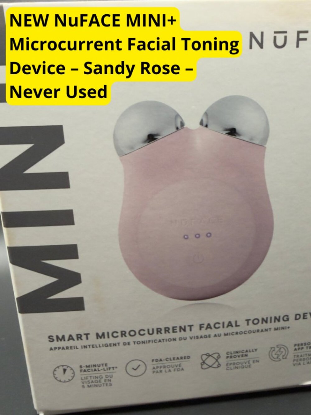 NuFACE Mini+ Facial Toning Device - Sandy Rose Color - New In Box